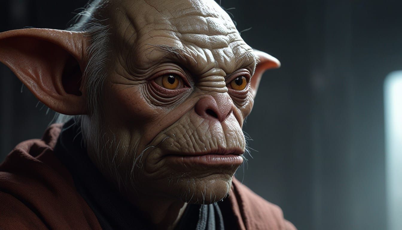 Half-Gungan, Half-Human Hybrid Portrayed in Dramatic Rembran...