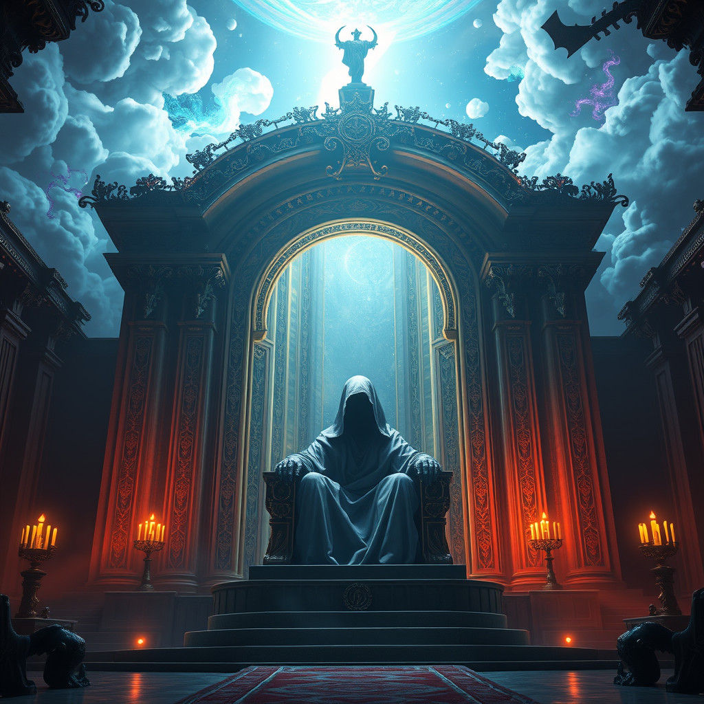 Divine Judge in Ethereal Throne Room
