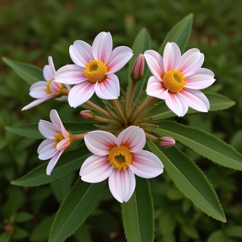 Biophilic Geometry Flowers in Abstract Geometric Shapes