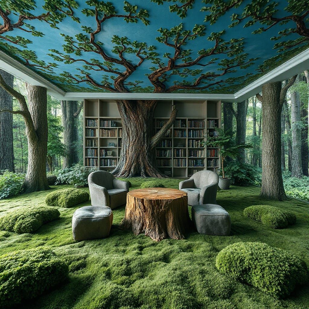 Cozy Forest Glade Room Made of Cloth, Dreamy Atmosphere