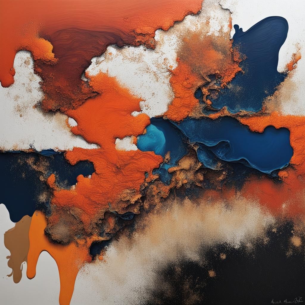 Abstract Island Art with Complementary Colors