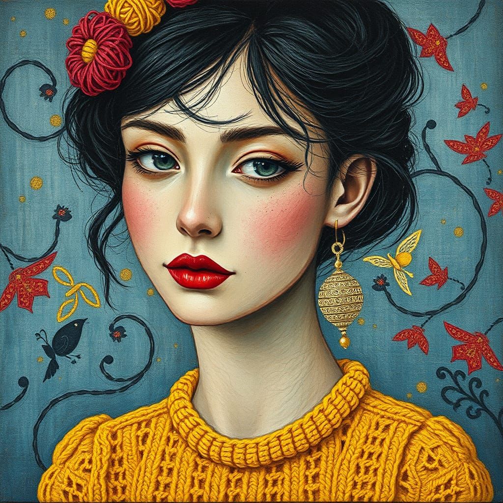 a painted old-school style surreal Picasso, Rembrandt, Van G...