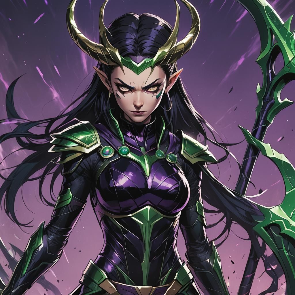Hela, Anime Goddess of Death in Studio Trigger Style