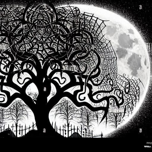 Gothic Castle Under Full Moon in Magical Realism