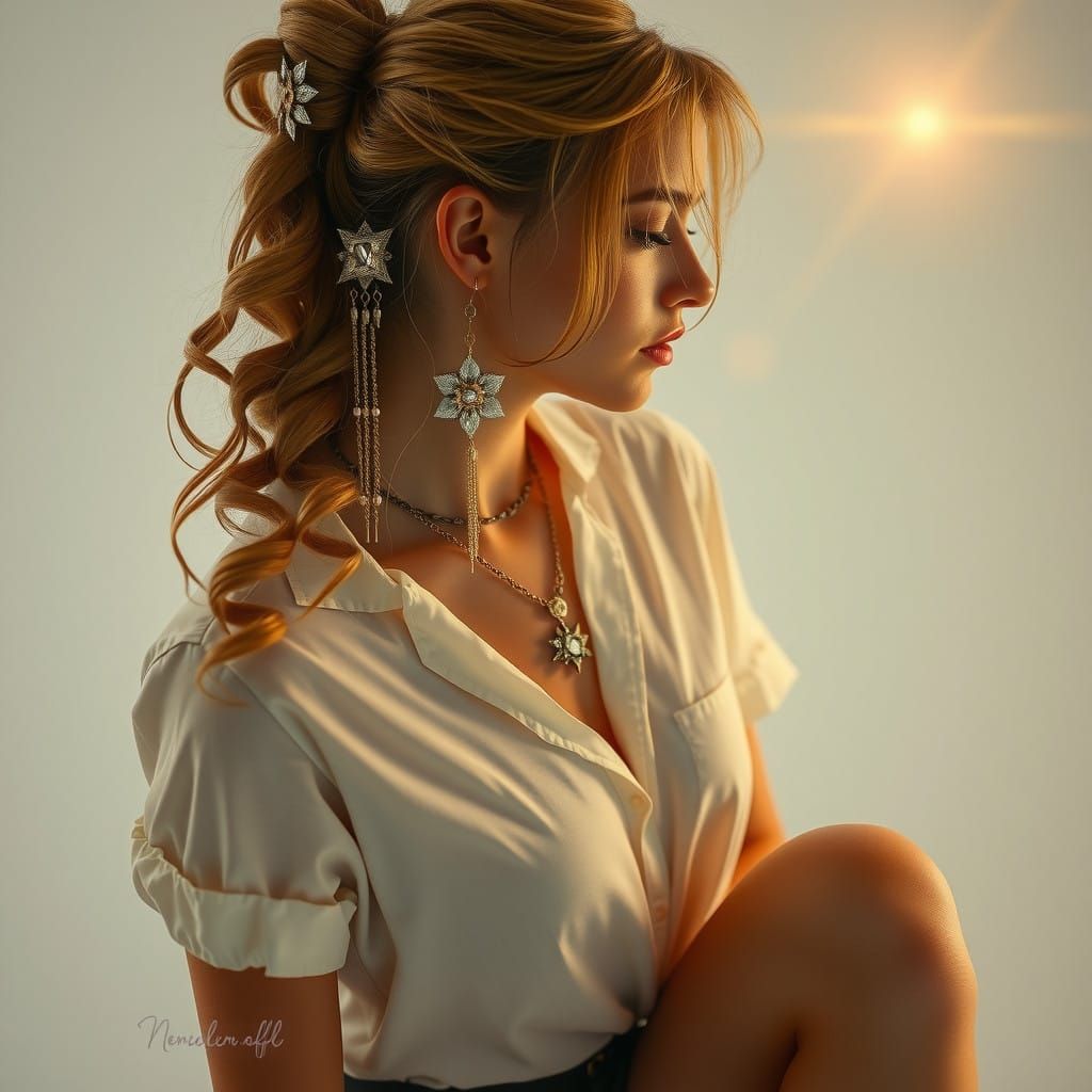 Gothic Geisha Goddess in Cyberpunk Splendor