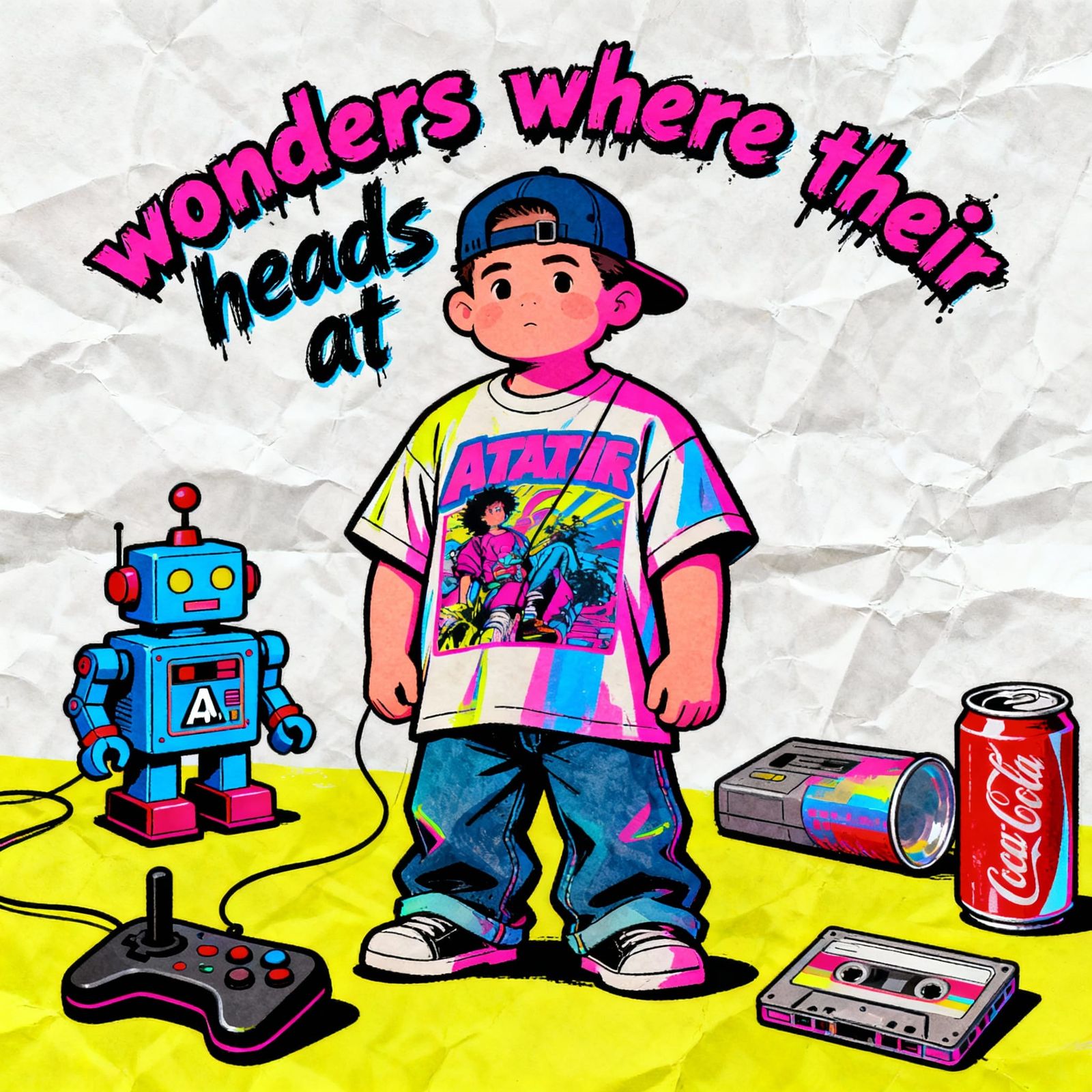 Man Never Grew Up In 80s Garbage Pail Style Art