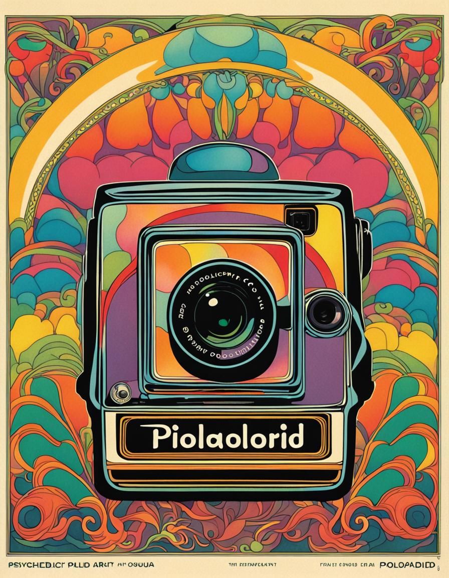 Psychedelic Art Nouveau Polaroid Camera Ad