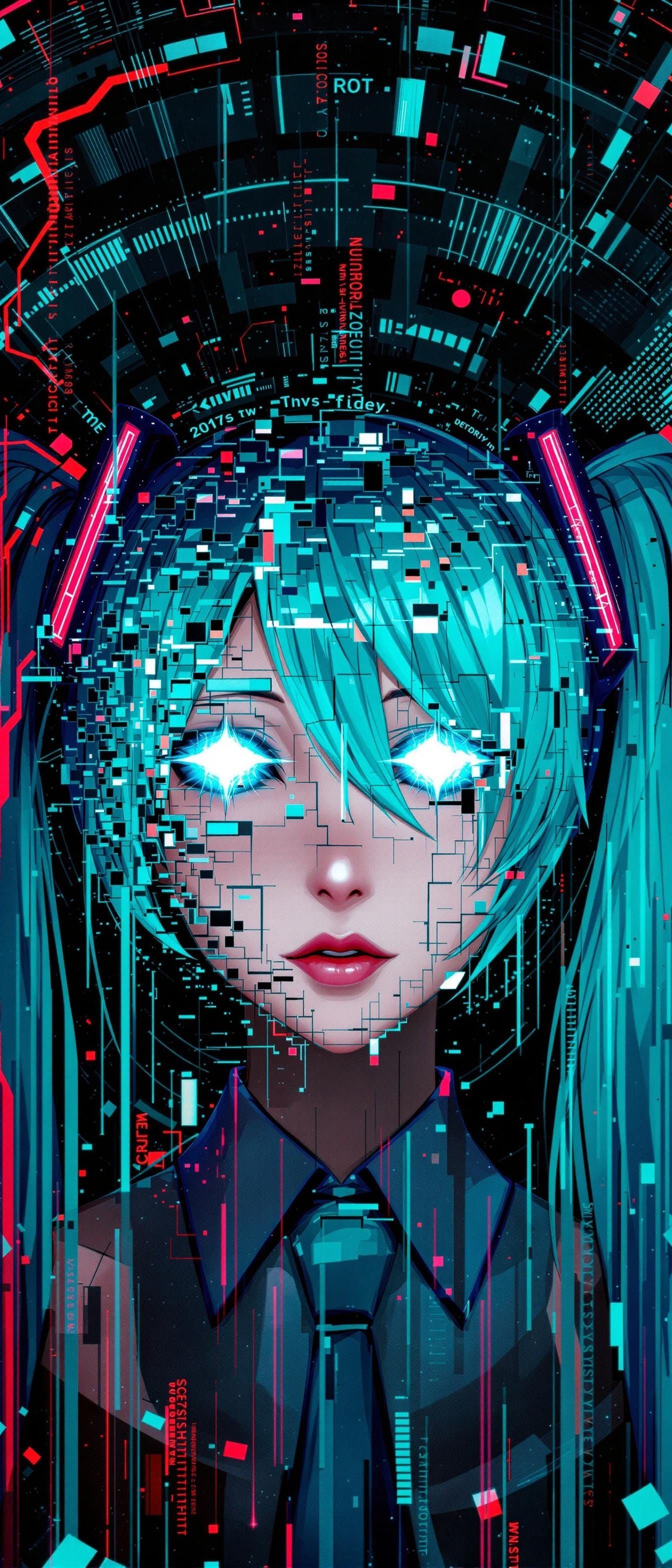 Glitch Art Portrait of Hatsune Miku