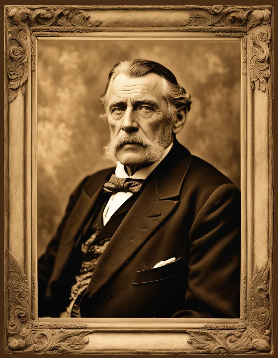 Victorian Gentleman Sepia Portrait Photograph