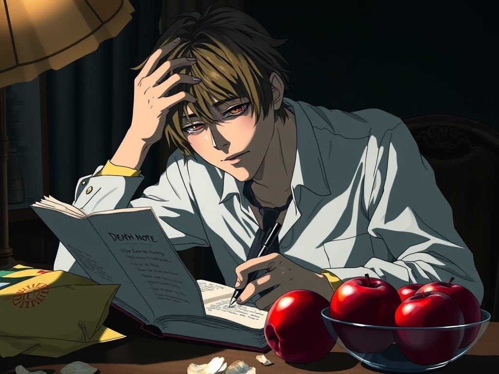 Light Yagami Writing in the Death Note