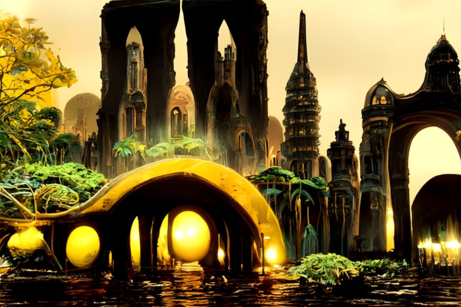 Lost Golden City: Steampunk Jungle in Hyperrealism