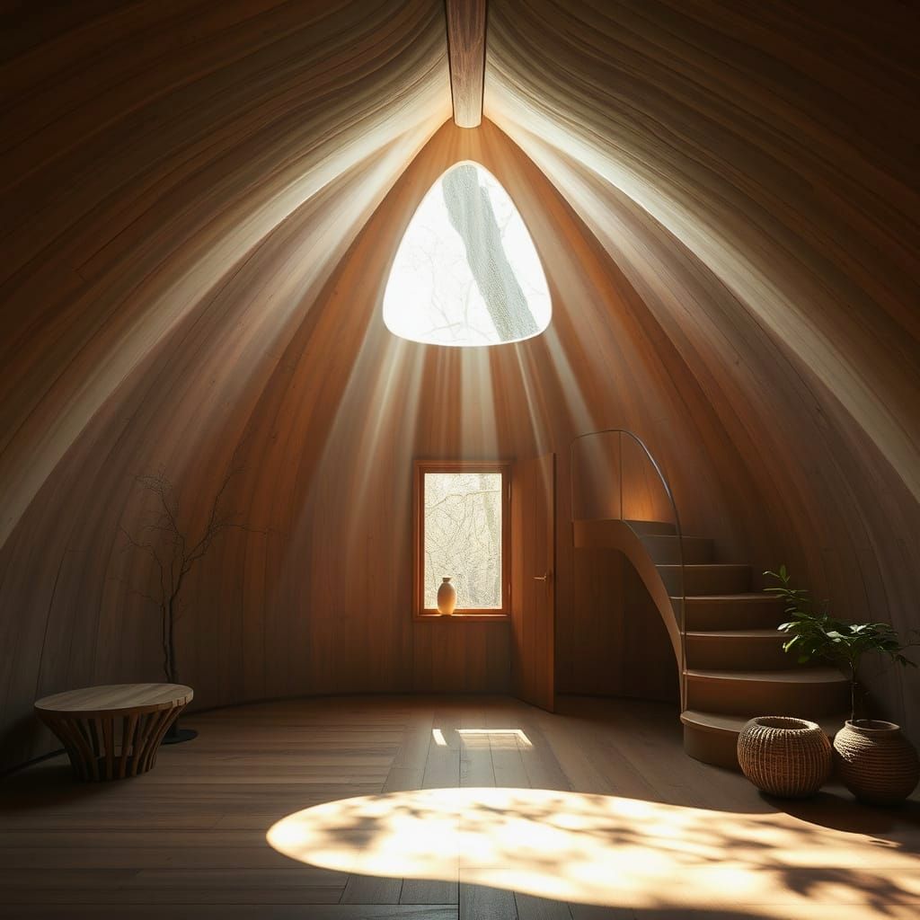 Wabi-Sabi Treehouse in Japandi Style