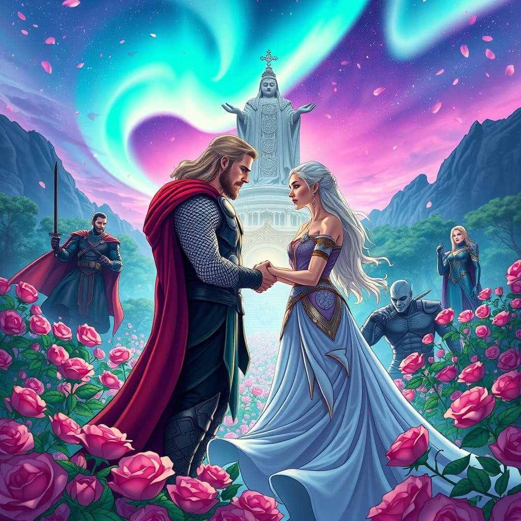 Thor and Daenerys' Rose Garden Embrace