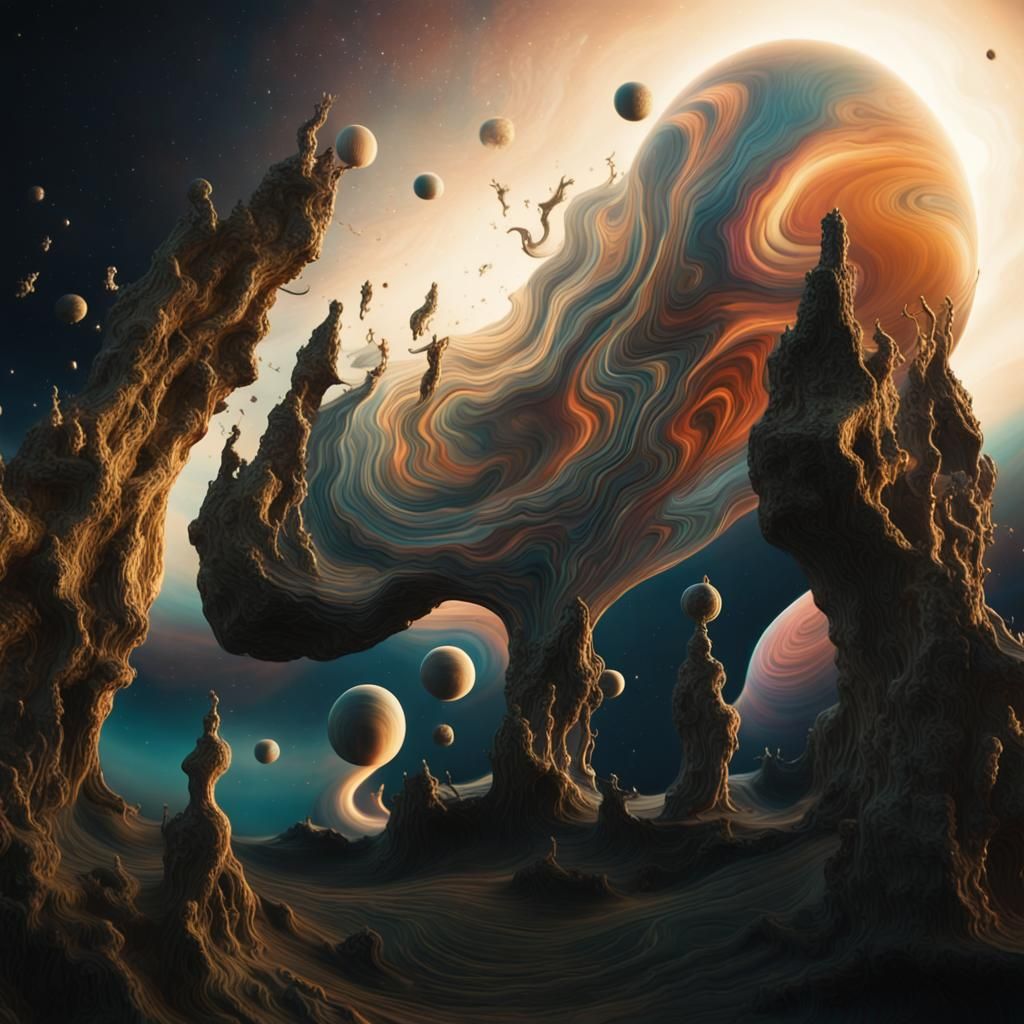 Cosmic Surrealism: A Psychedelic Dreamscape in 8K
