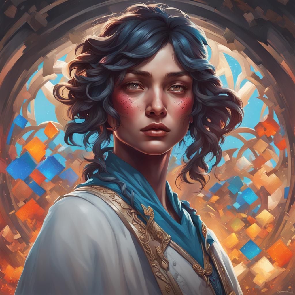 Hyperdetailed Portrait in Volumetric Lighting Style