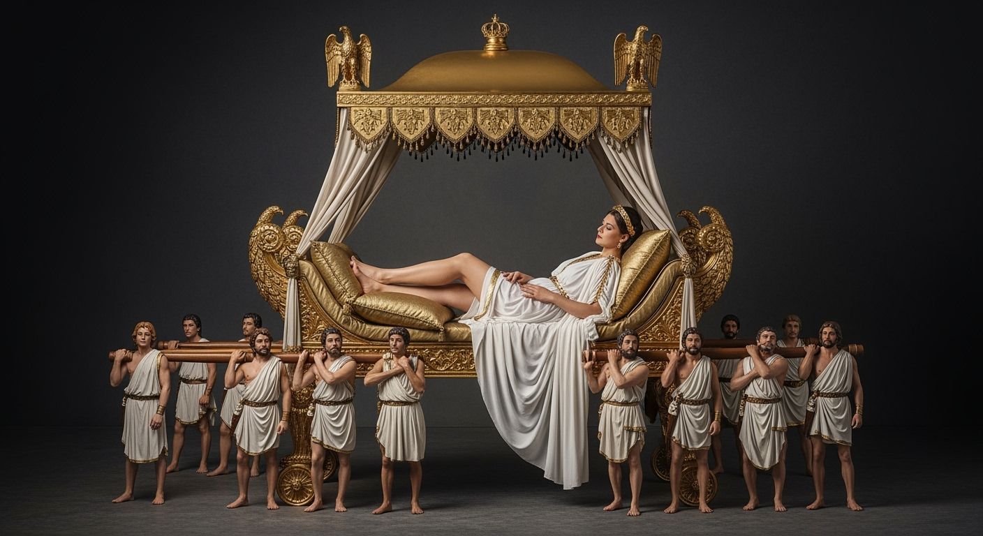 Roman Empress Lounging on Imperial Litter