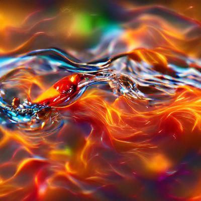 Fire Burning on Water: A Surreal Scene
