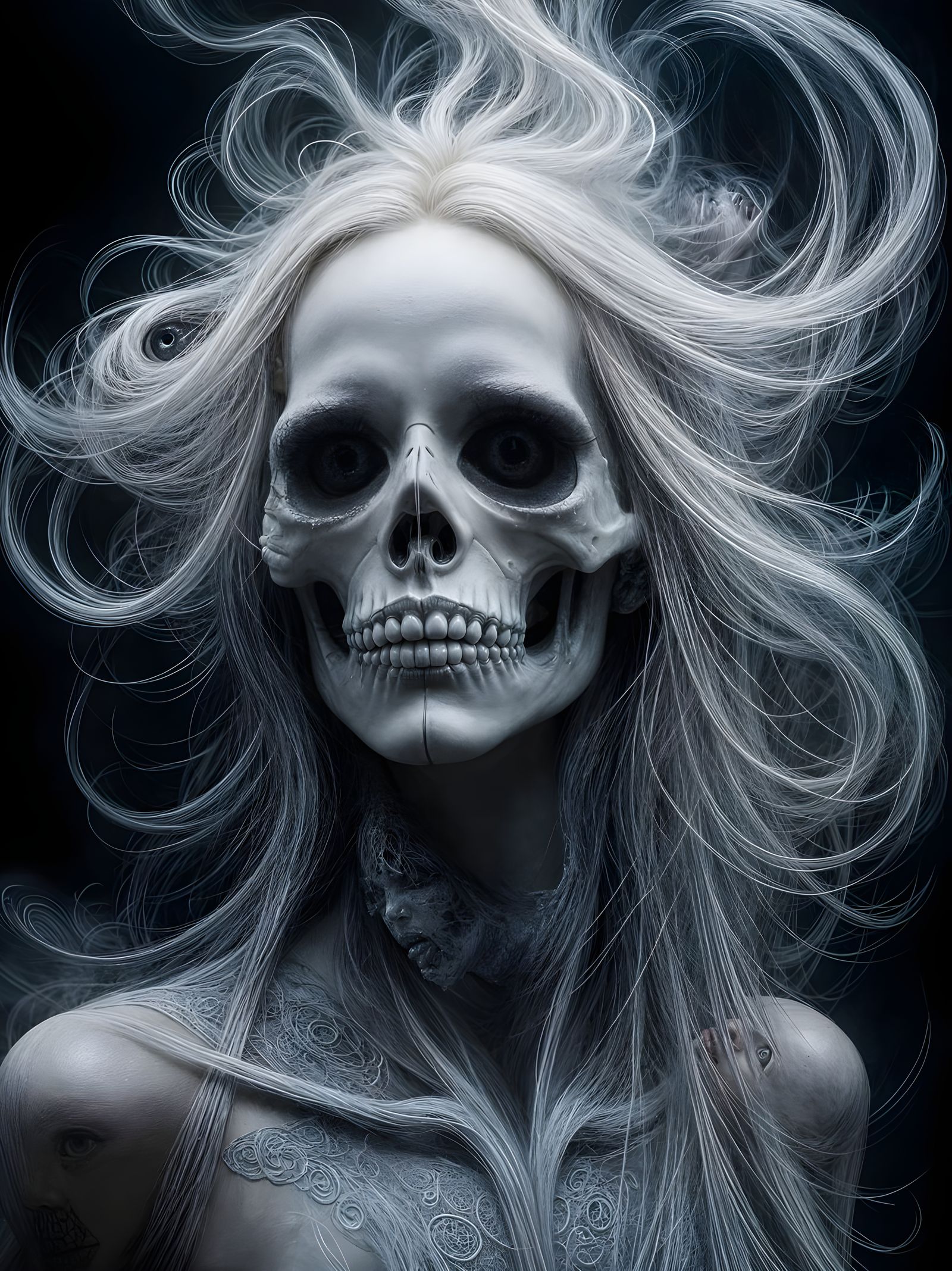 Ethereal Gothic Ghost Girl in Dark Astral Twilight