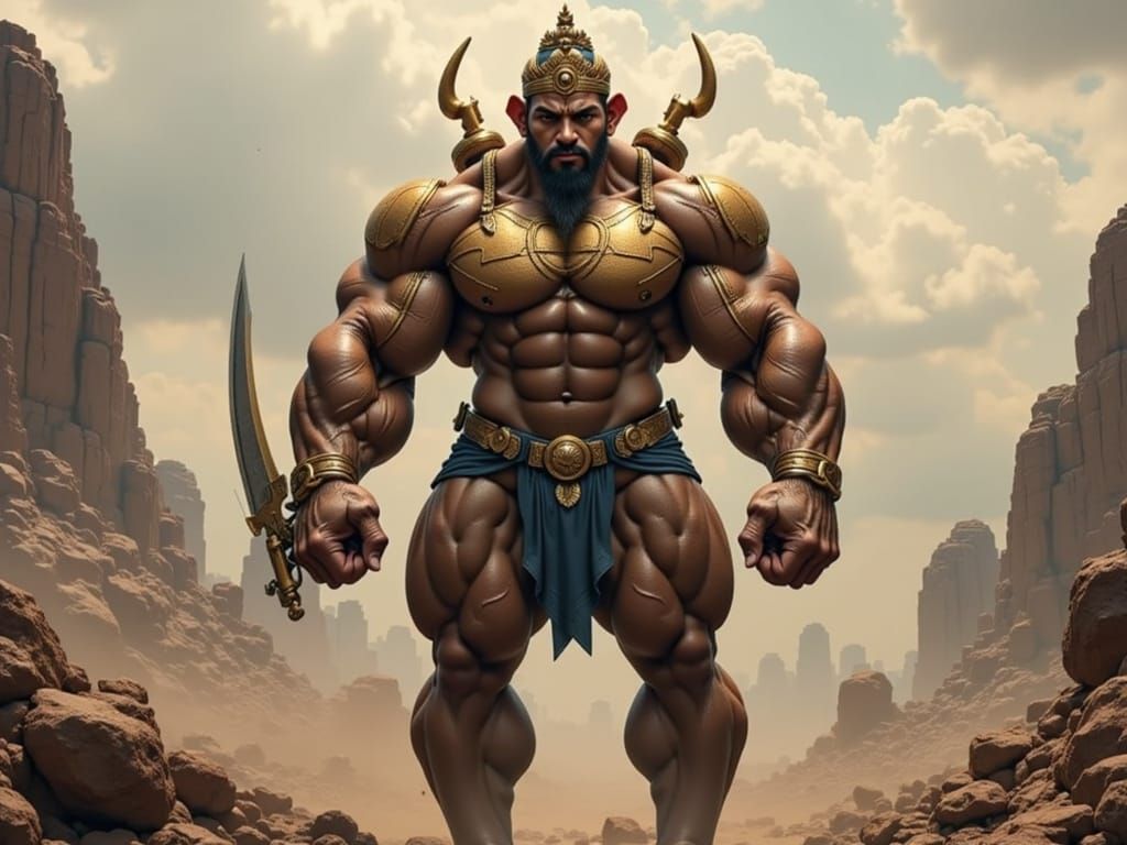 Ganesha World Breaker in Dystopian Futuristic Style