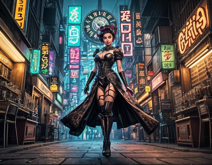 Dark fantasy sci-fi art. Full body portrait. Betty Boop, an ...