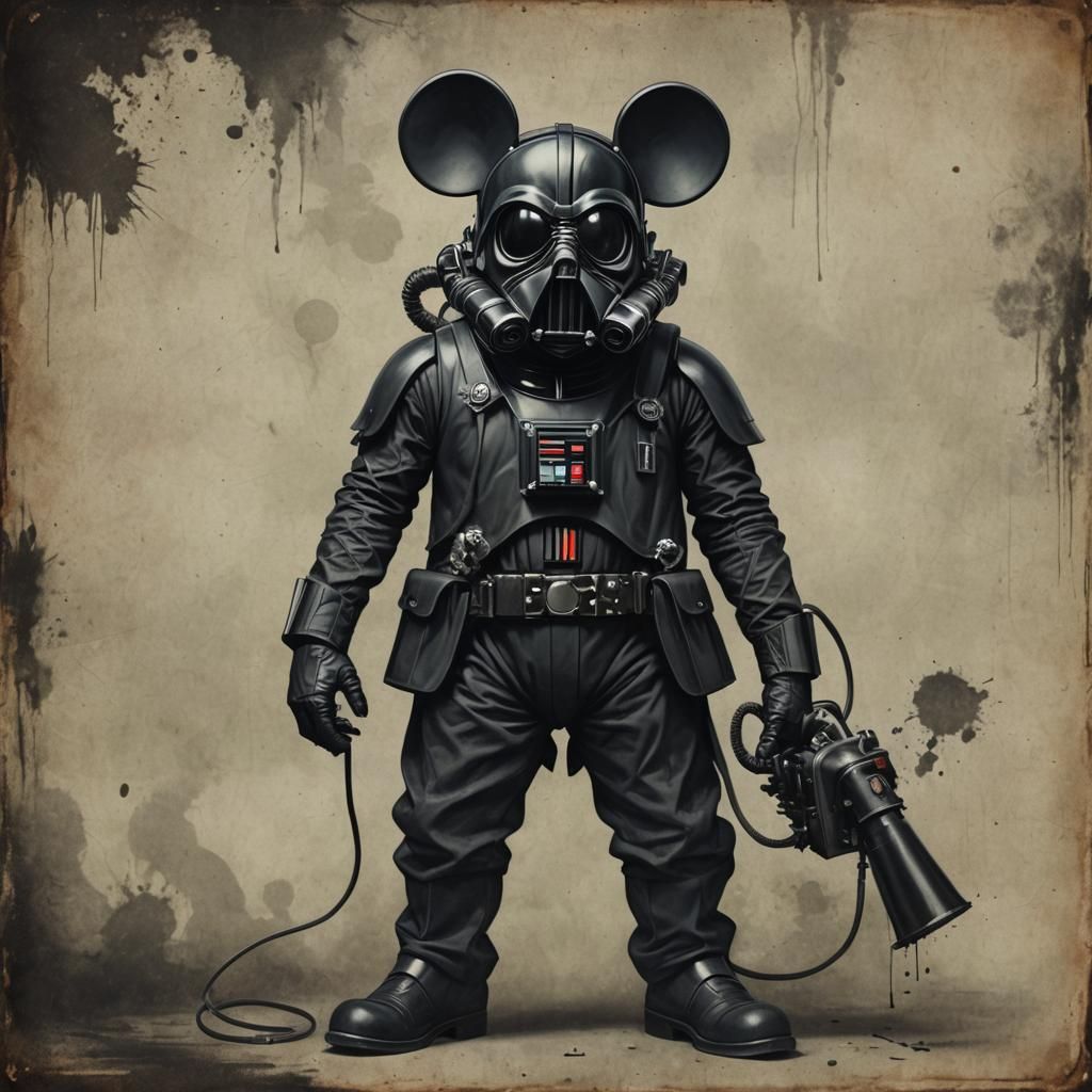 Darth Vader Mickey Mouse Gasmask Monster Artwork