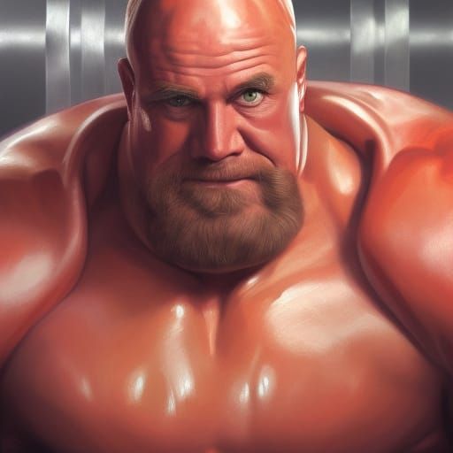 Wrestler as Super Macho Man: Detailed Portrait