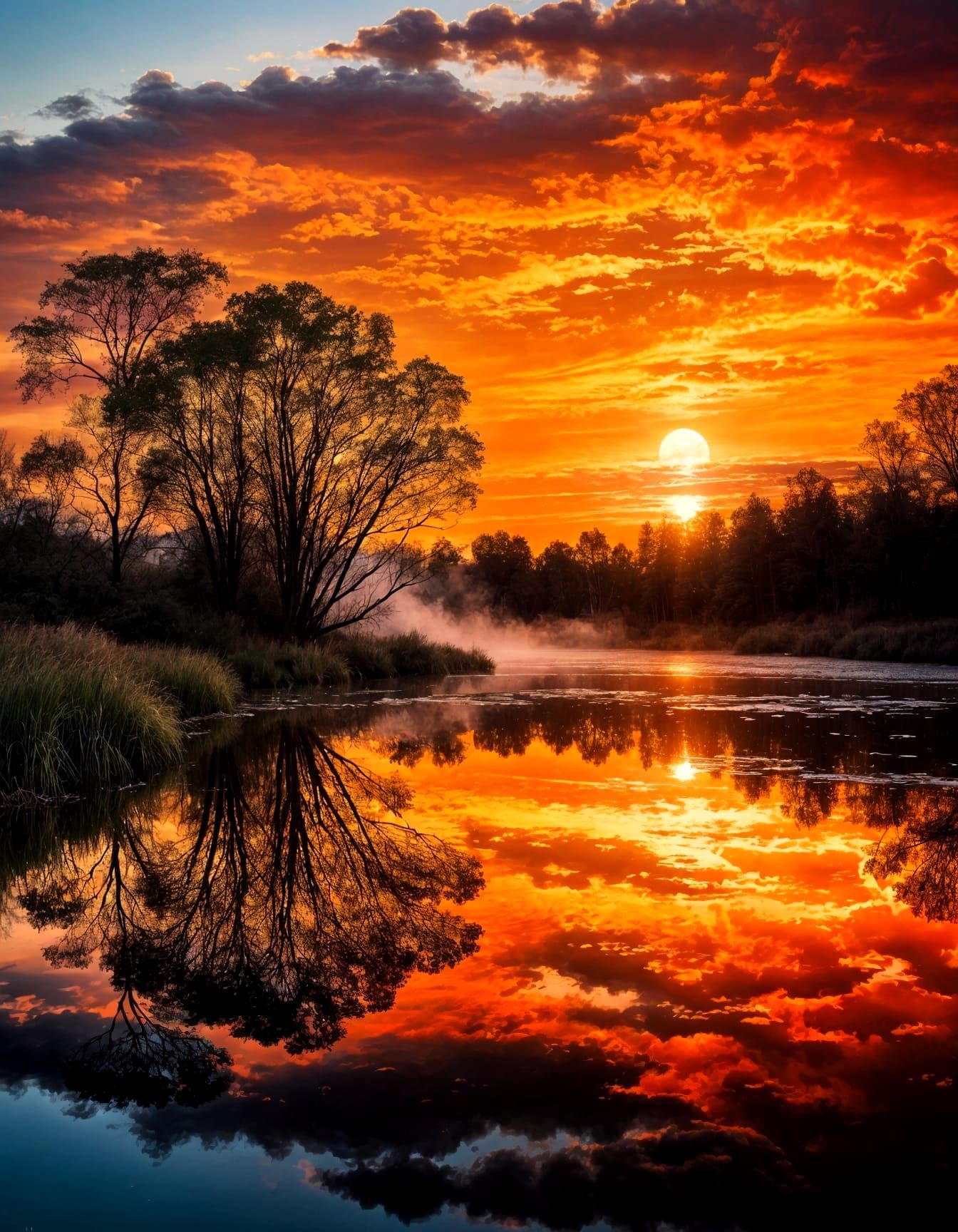 Celestial Dance of Light and Shadow in Amber Hues