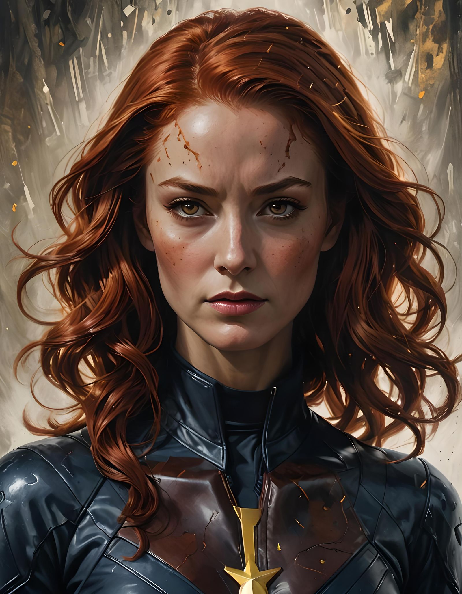 Hyperrealistic Jean Grey Portrait in Luminous Naturalism