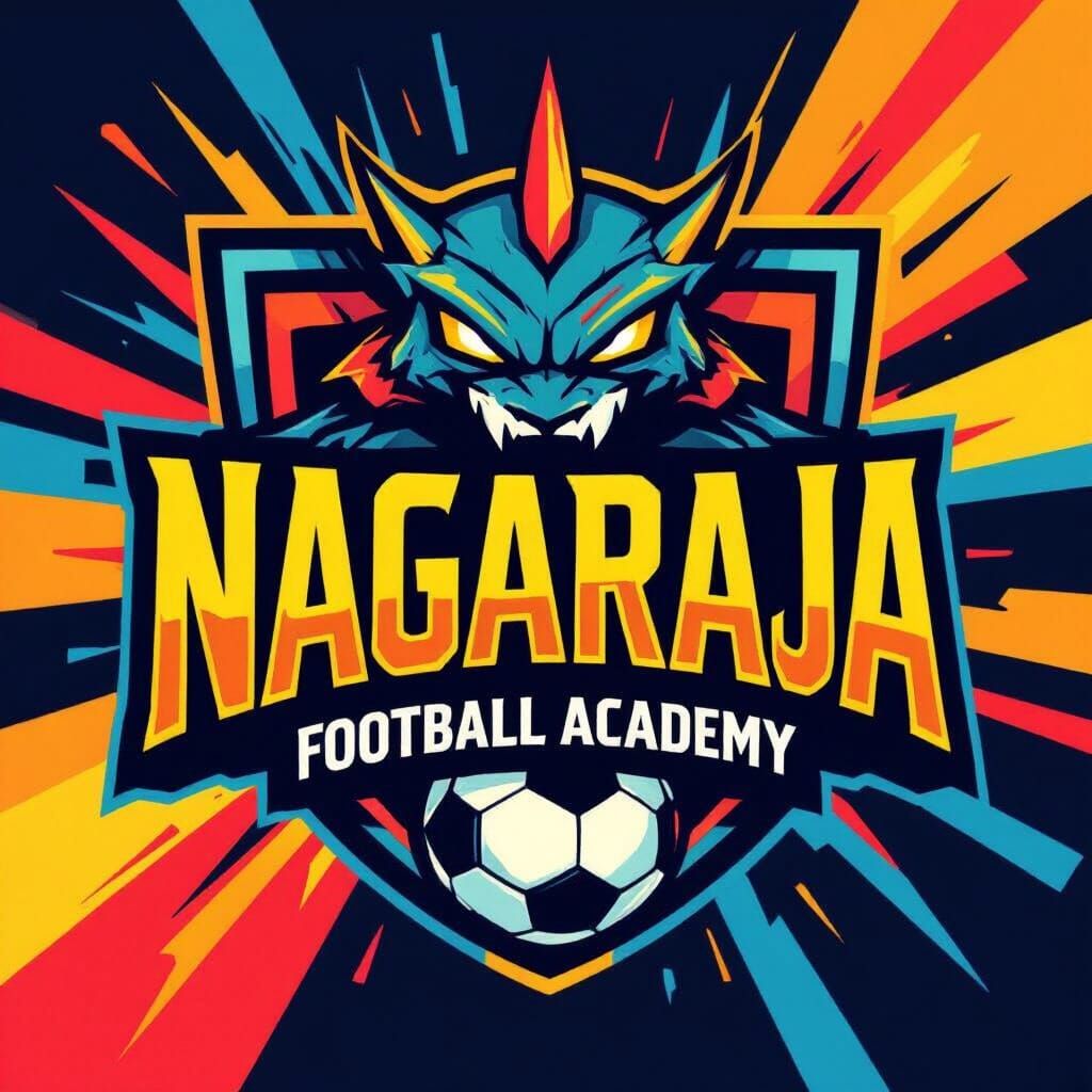 Nagaraja Football Academy Logo in Dynamic Style