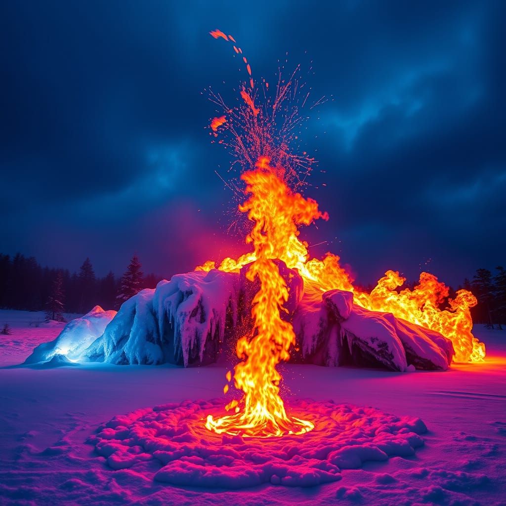 Fire and Ice in a Stunning Contrasting Display