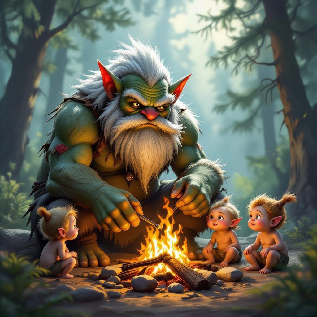 Breakfast time inside the troll forest