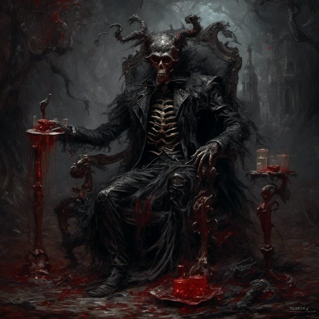 Gothic Horror Scene in Gustave Doré Style