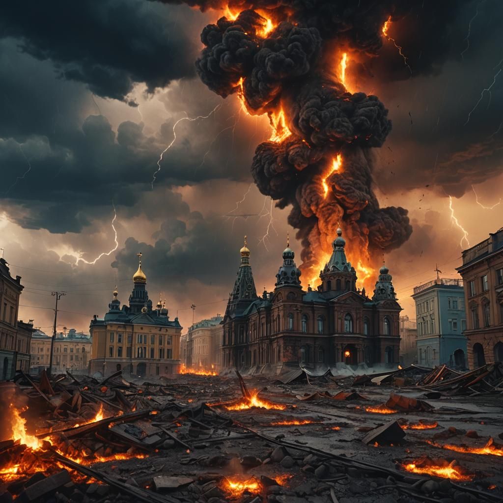 Apocalyptic Landscape: Fire and Brimstone Digital Art