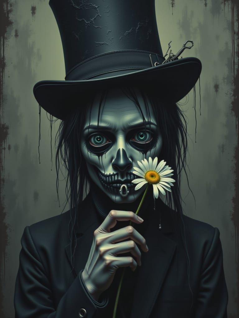 Glitched Man with Top Hat in Error Core Style