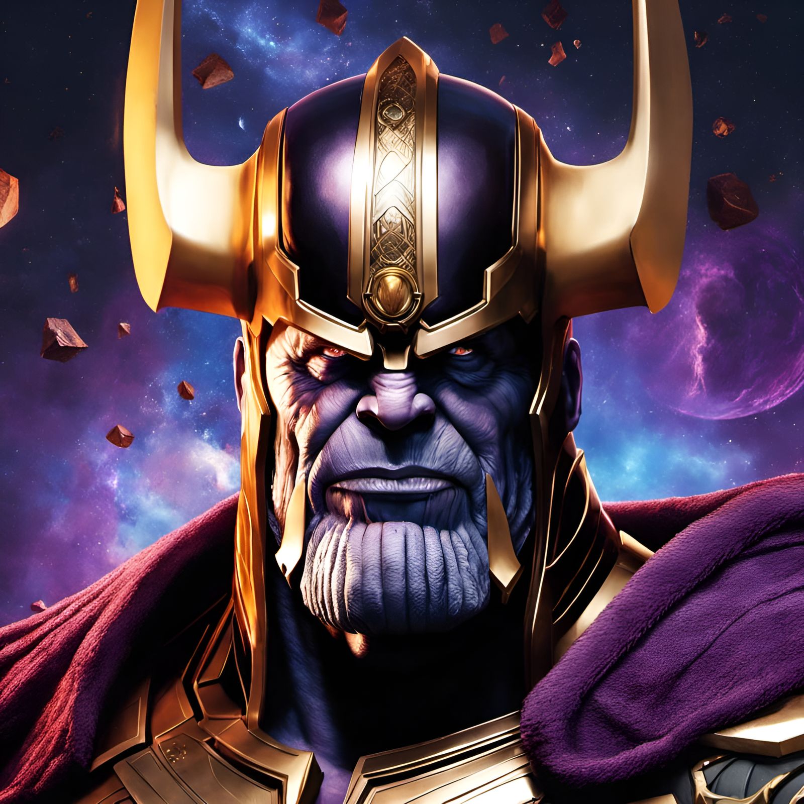 Thanos Thor Mashup: Digital Portrait