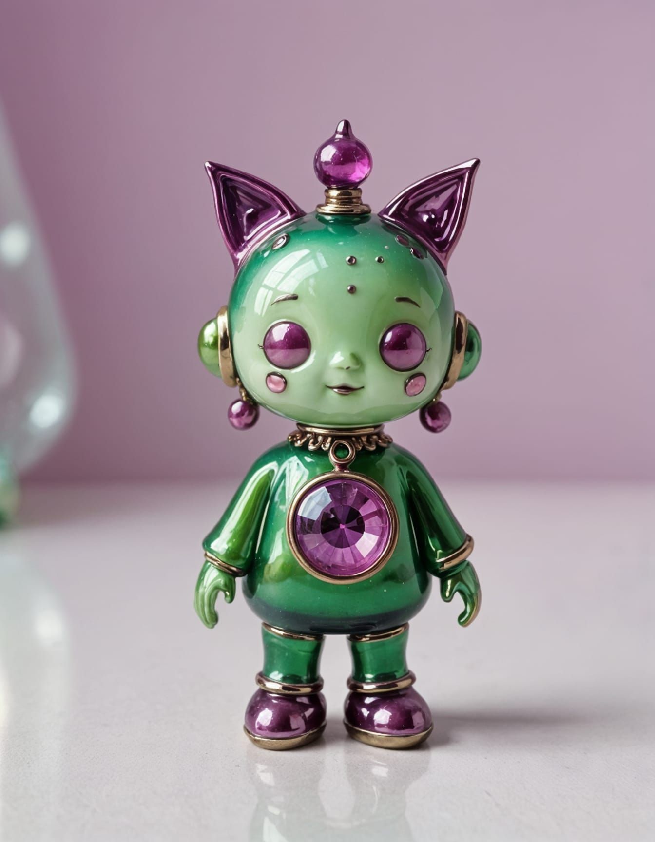 Enameled Glass Figurine in Dreamcore Fairycore Style