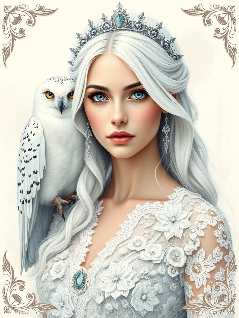 Snow Queen Portrait in Fantasycore Style