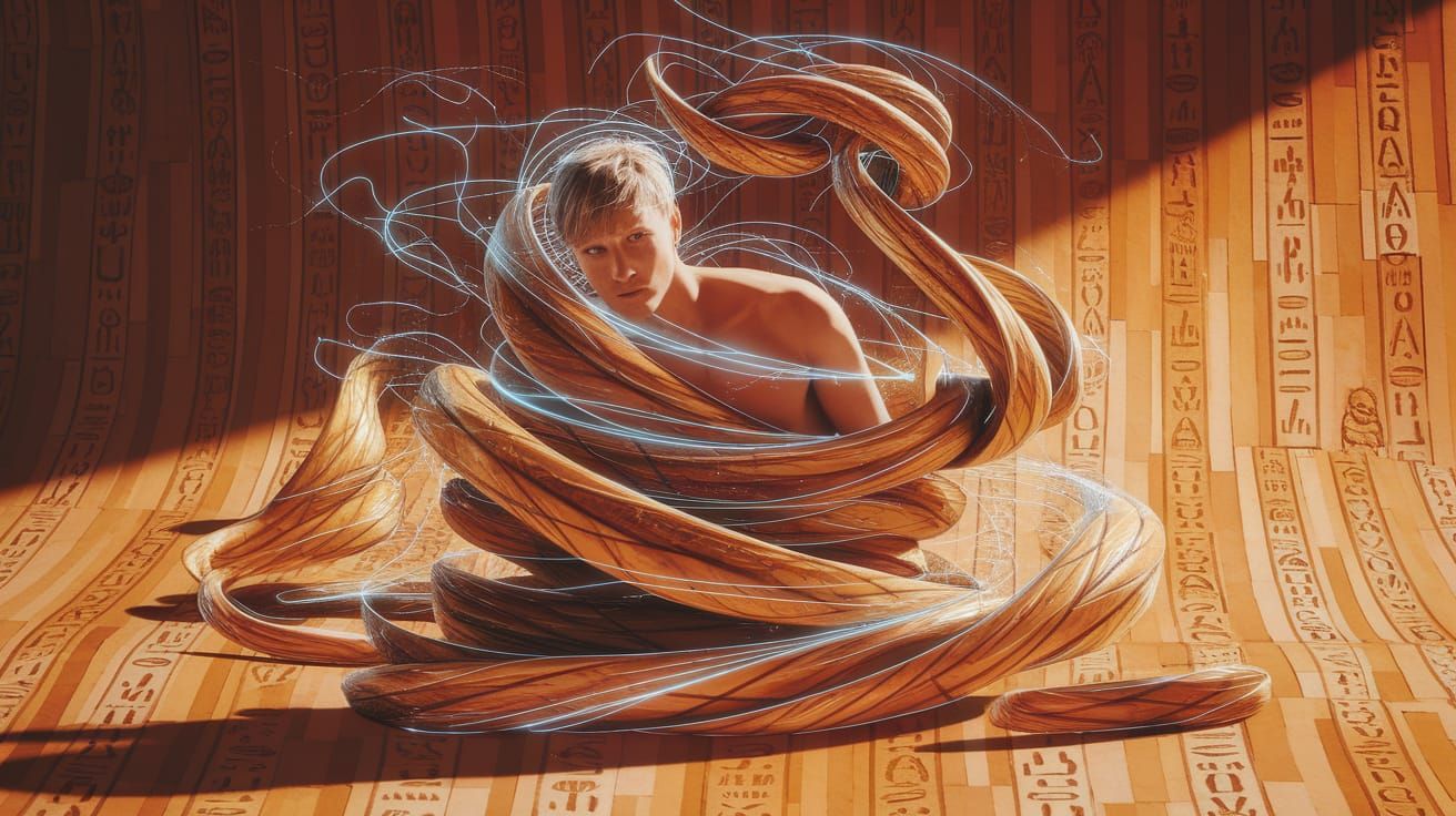 Metaphysical Male Figure in Astral Graffiti Style