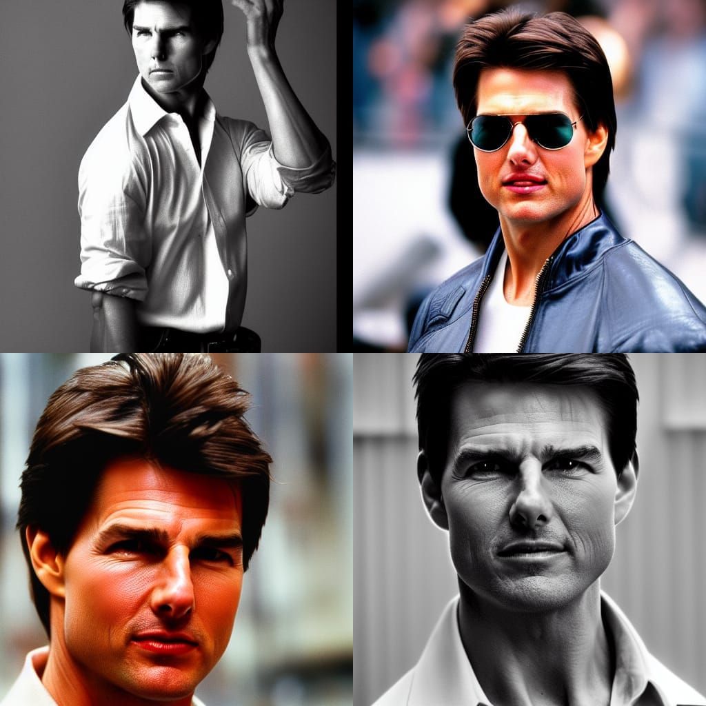 Tom Cruise in 80's Fashion: Professional Photo