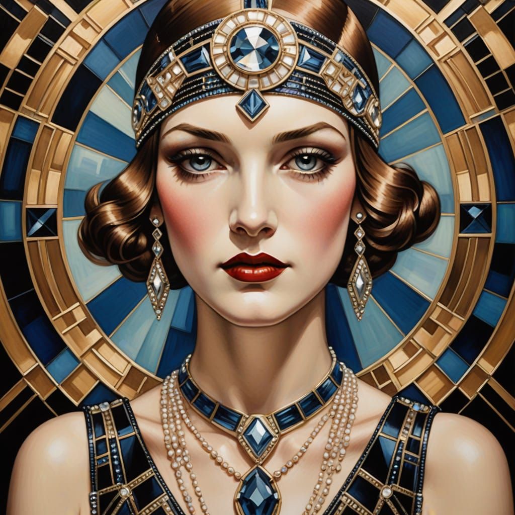 Glamorous Art Deco Flapper Portrait