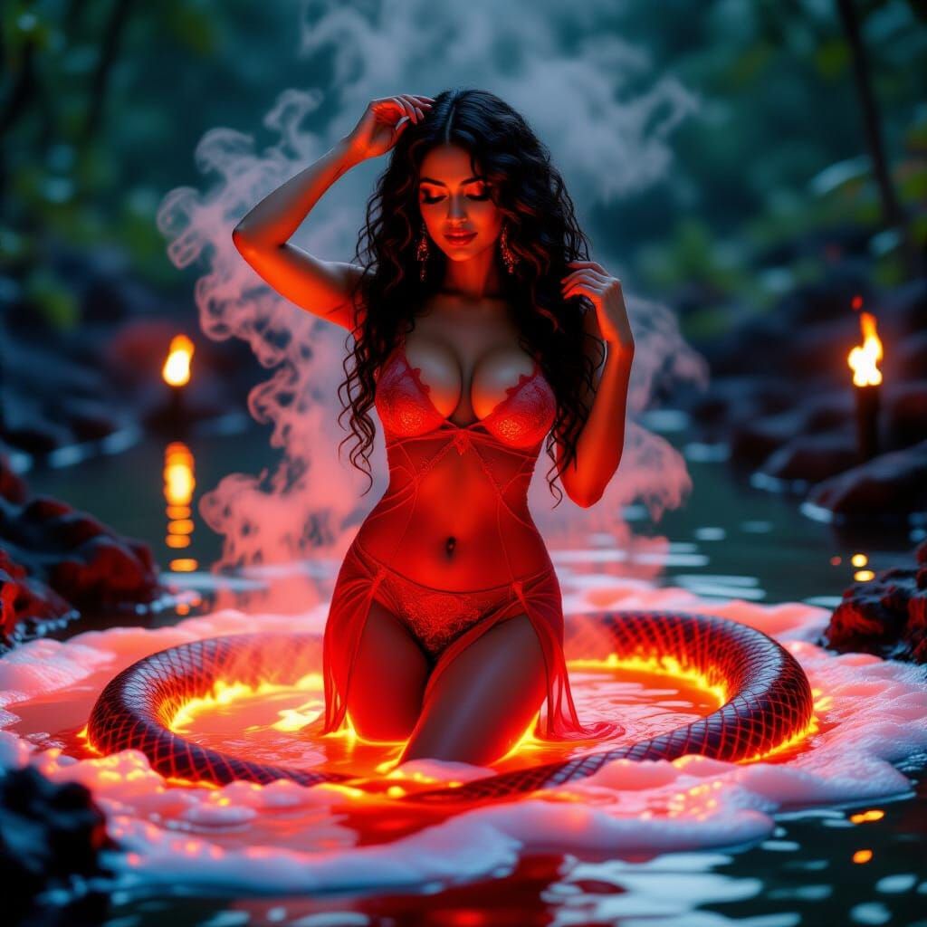 Lava Bath: A Metallic Sheen in Neon Light