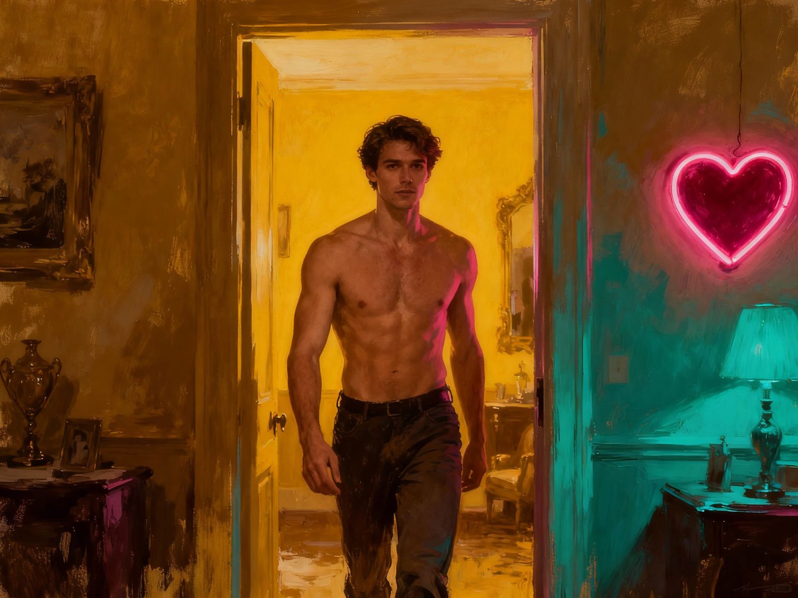 Striking Portrait of a Man with Captivating Colors