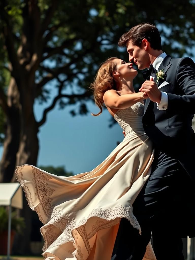Elegant Couple Dancing in Natural Light