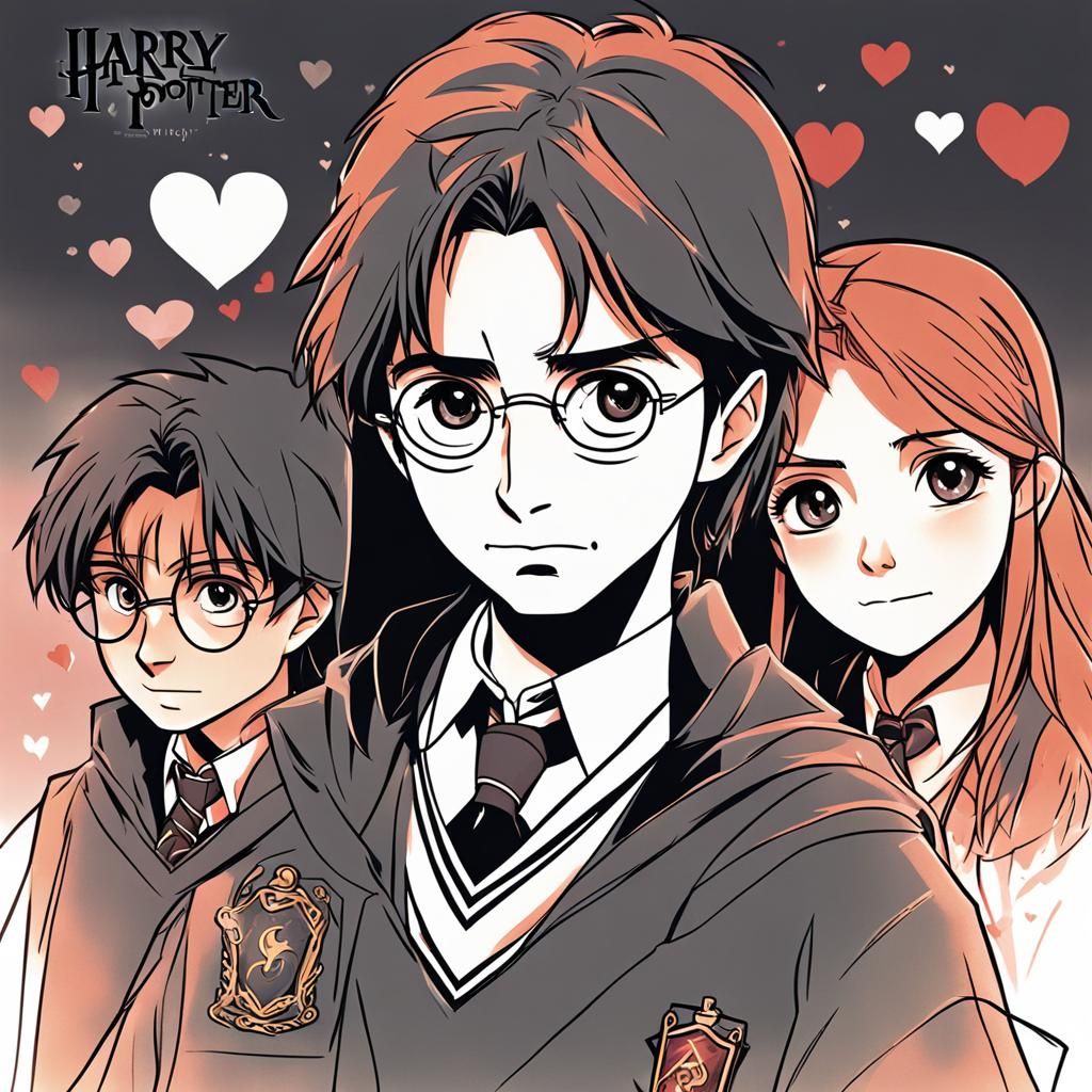 Harry Potter and Ginny Weasley Anime Art