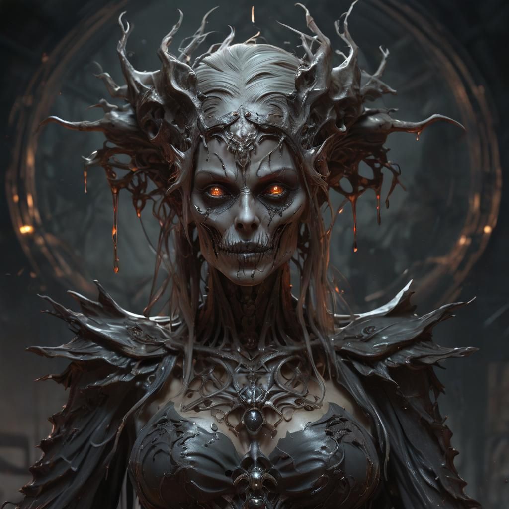 Smokey Decaying Zombie Lich in Sinister Elegance