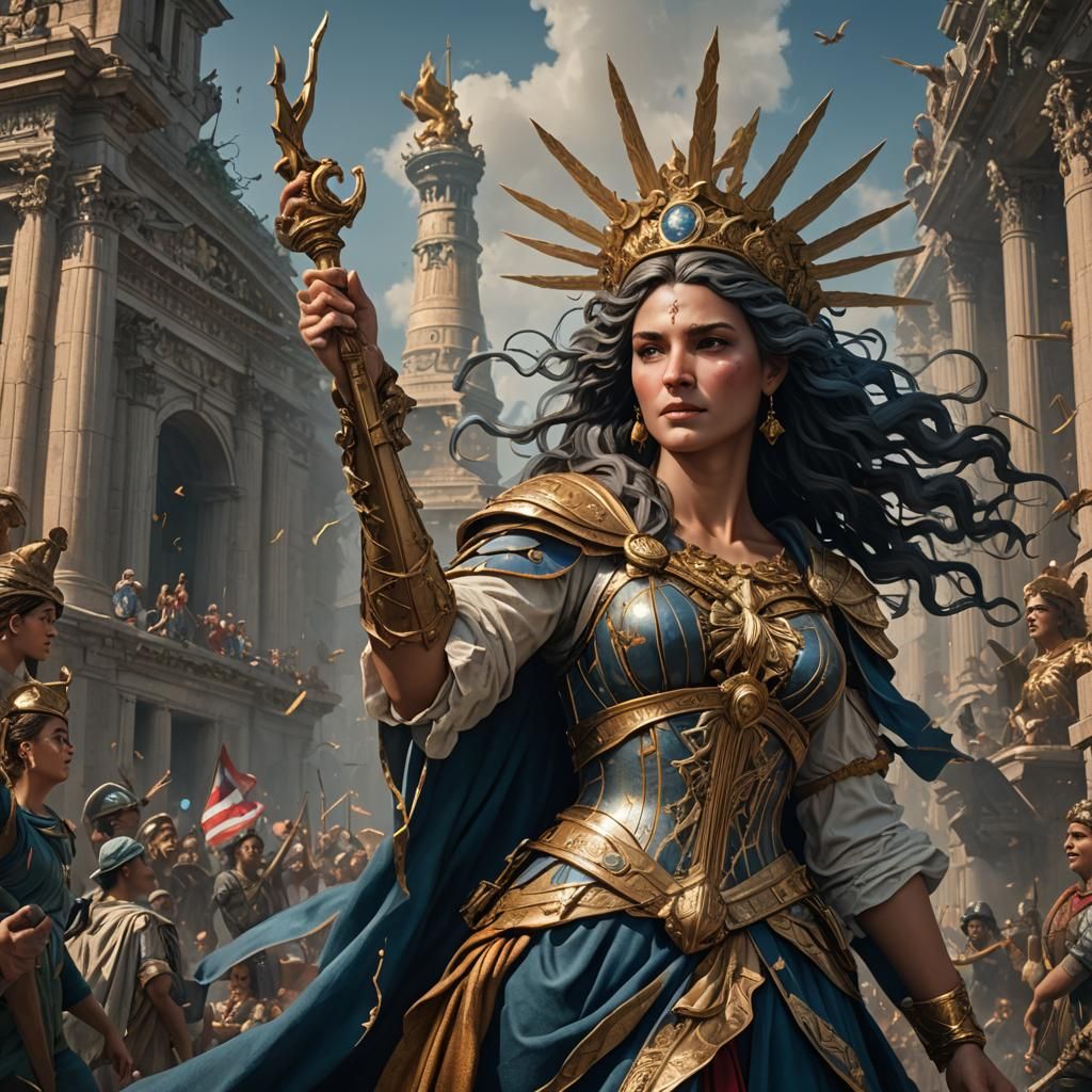 Goddess of Liberty: Detailed Matte Painting