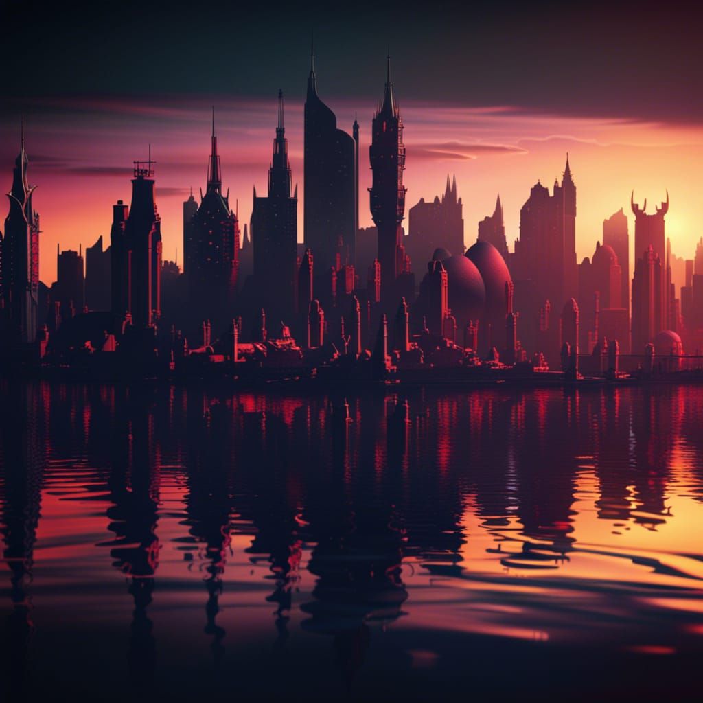 Sunset Cityscape: Detailed Matte Painting in Unreal Engine