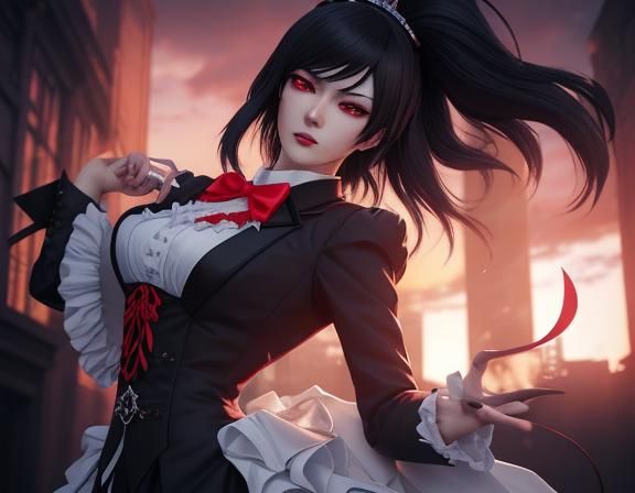 Anime Style Dark Villainess in Arkham City