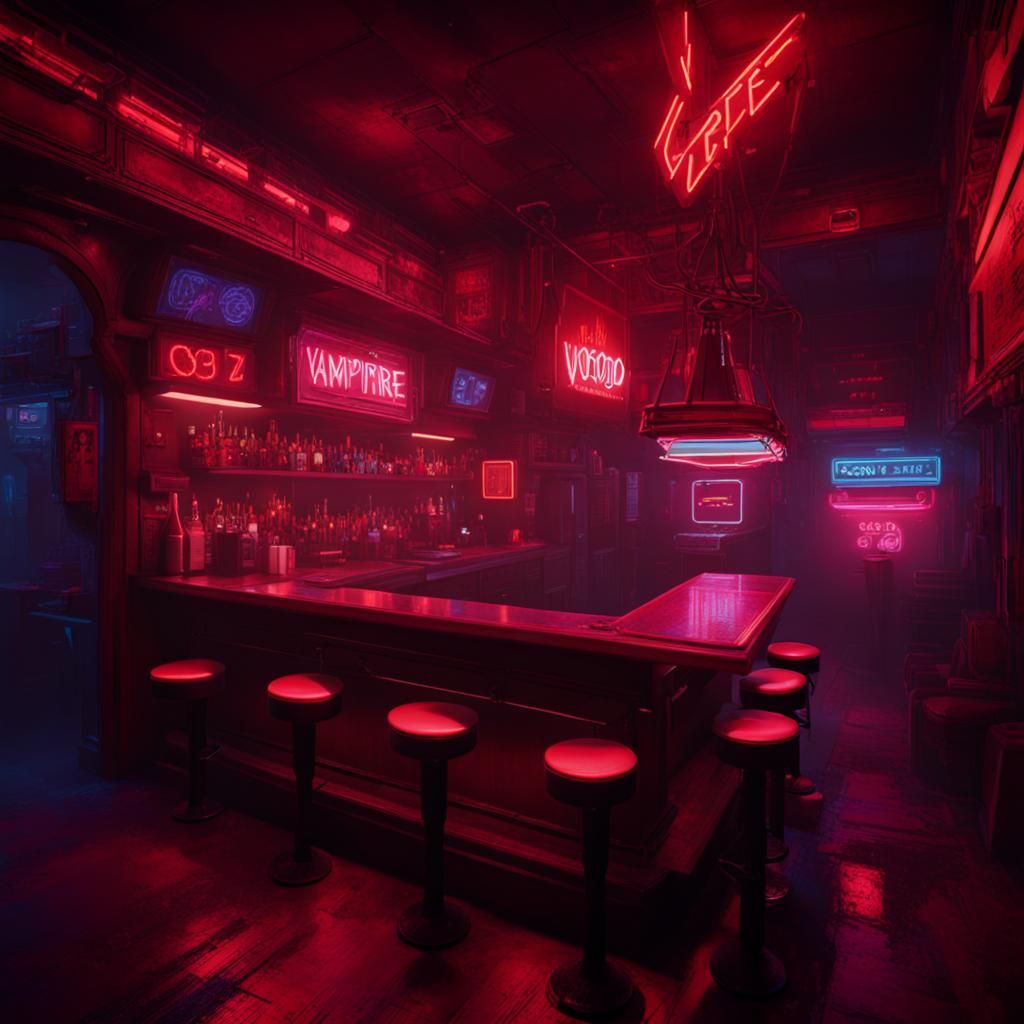 Vampire Voodoo Bar in New Orleans, Cyberpunk Style
