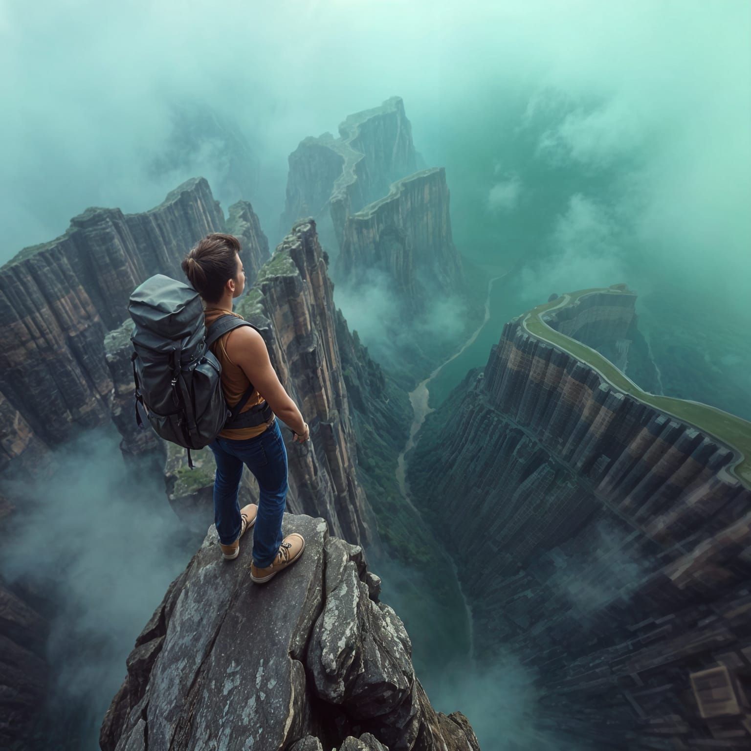 Vertigo View from a Cliff Edge